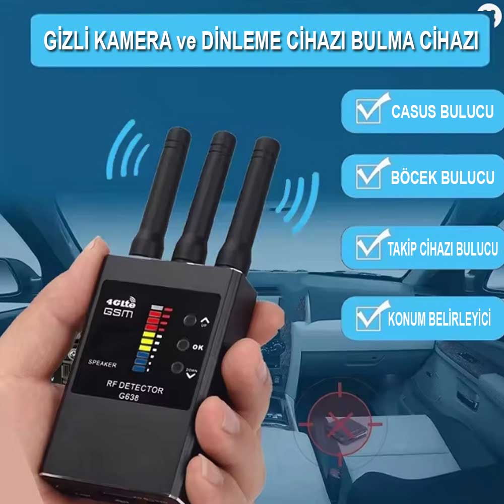 Profesyonel Böcek Bulucu Dedektör - Gizli Kamera ve Dinleme Cihazı Bulucu